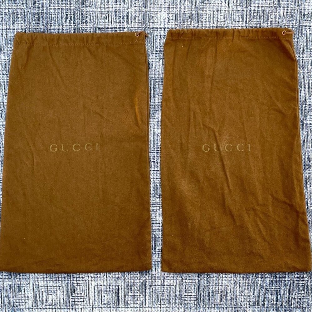 Gucci Dust Bag Brown Cotton Storage Bag Draw String Made in Italy Authentic - Picture 1 of 11